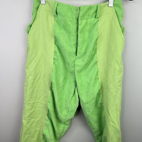 Y2K inspired Green corduroy and jean mixed media pants size small - Picture 3 of 8